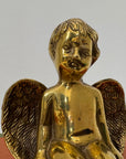 Vintage Polished Brass Cherub Angels — Set of Two Mid-Century Figurines