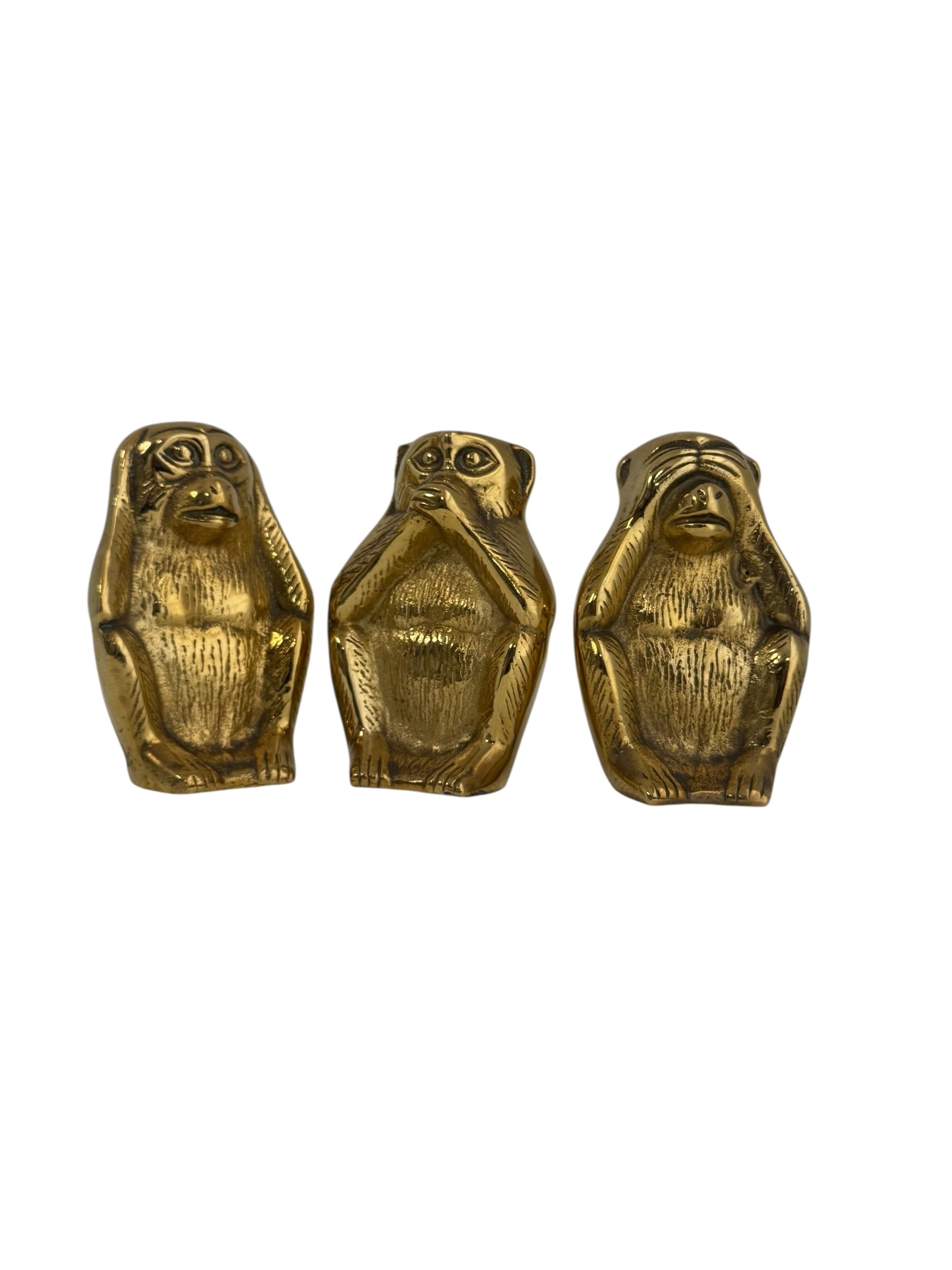 Vintage Brass wise Monkeys- A Set of Three