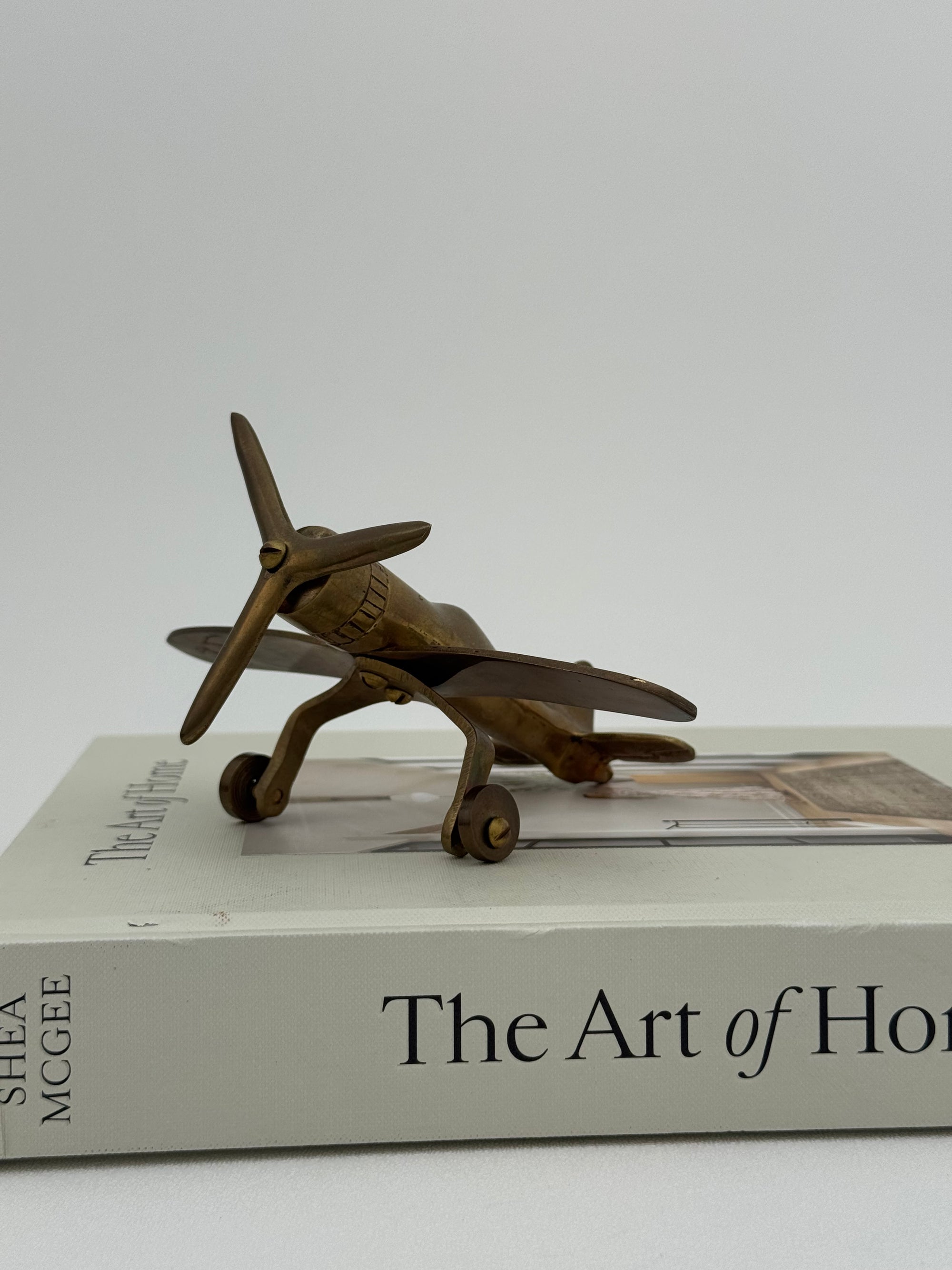 Small Vintage Brass Airplane