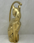 Vintage Brass Stylized Long Tailed Cat-MCM By Dolbi Cashier