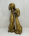 Large Vintage Brass Puppy Duo-A Pair