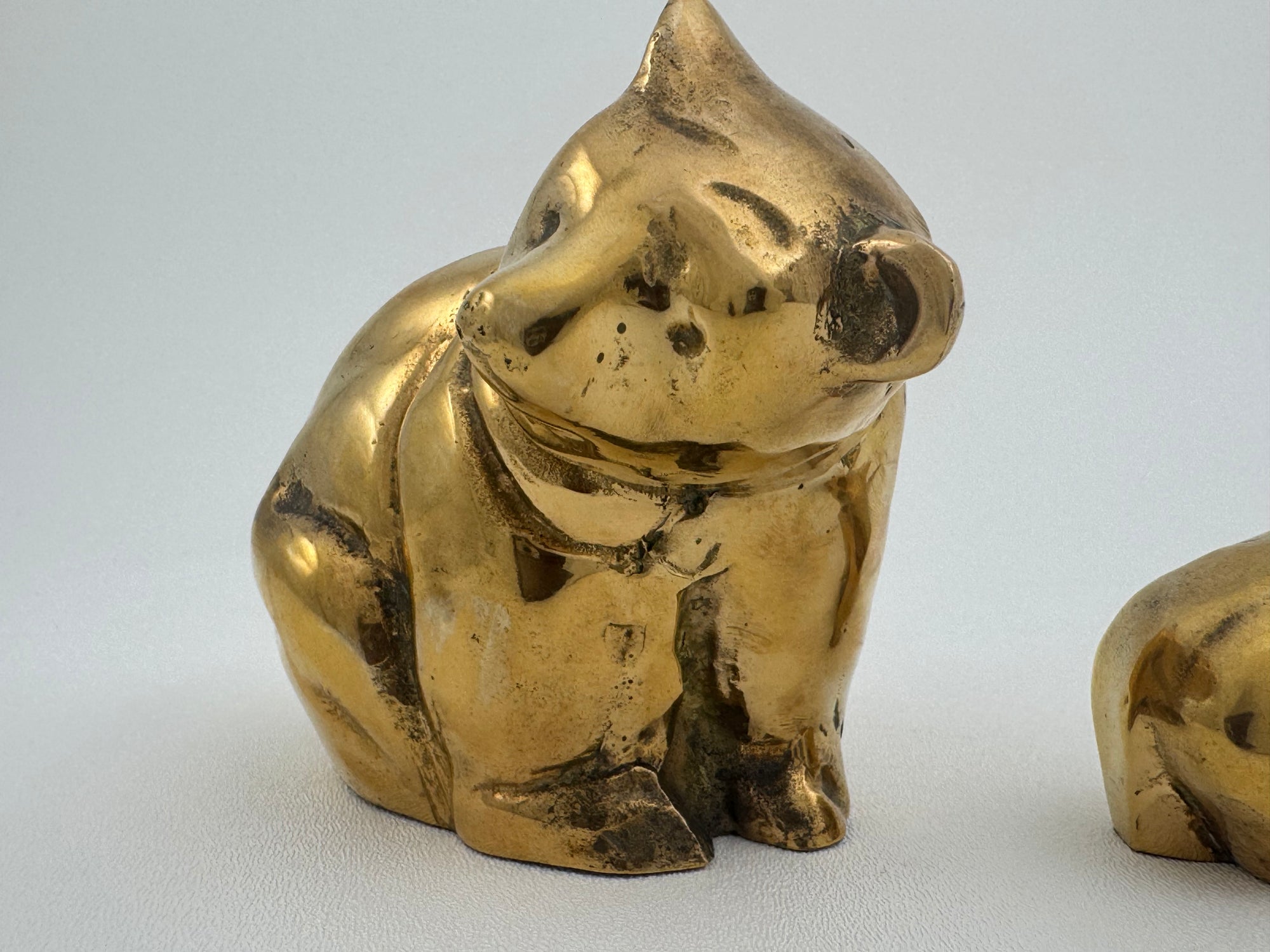Vintage Brass Mama Bear with Cub- Two Piece Set