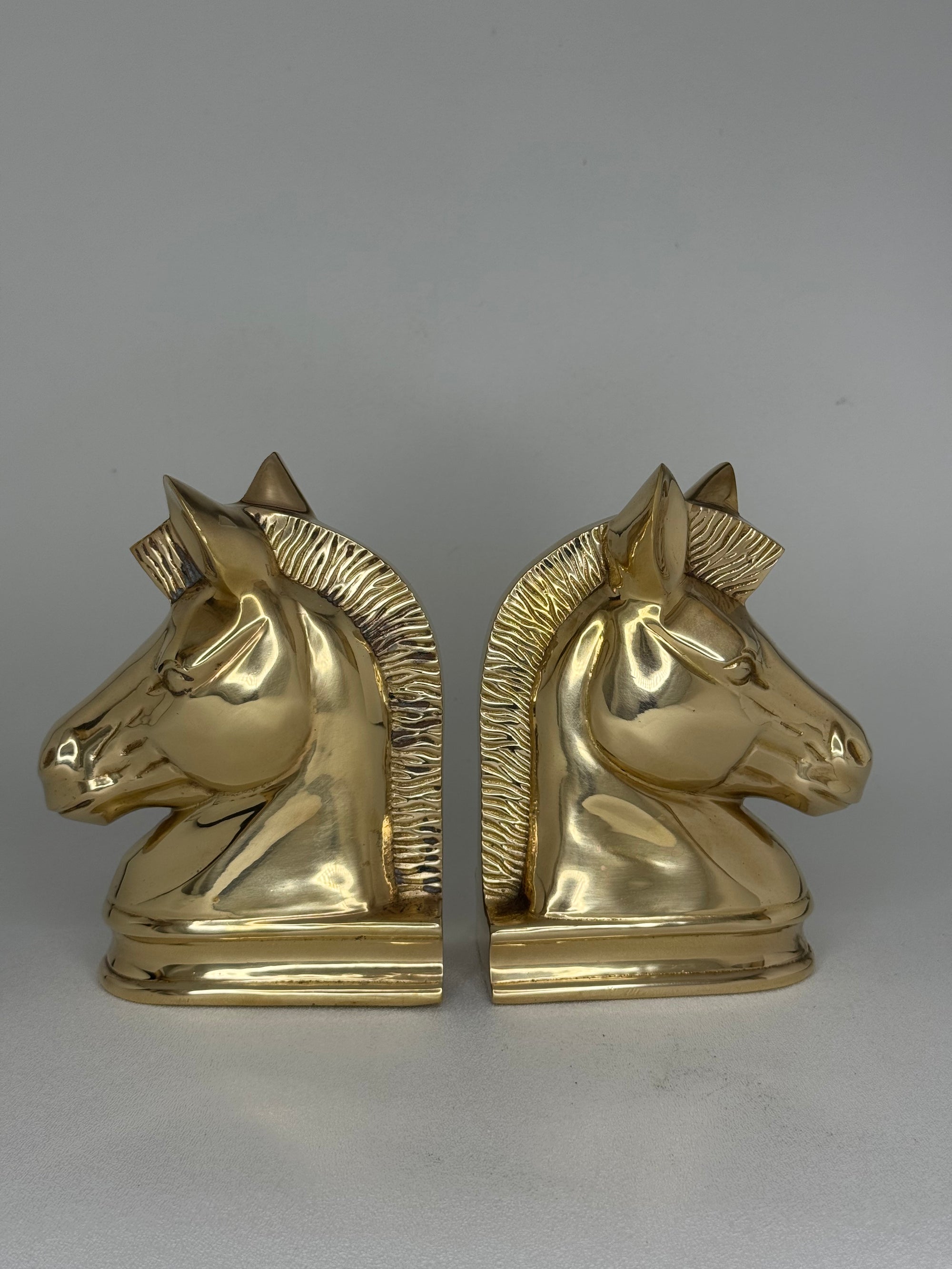 Vintage Brass Horsehead Figurines/Bookends