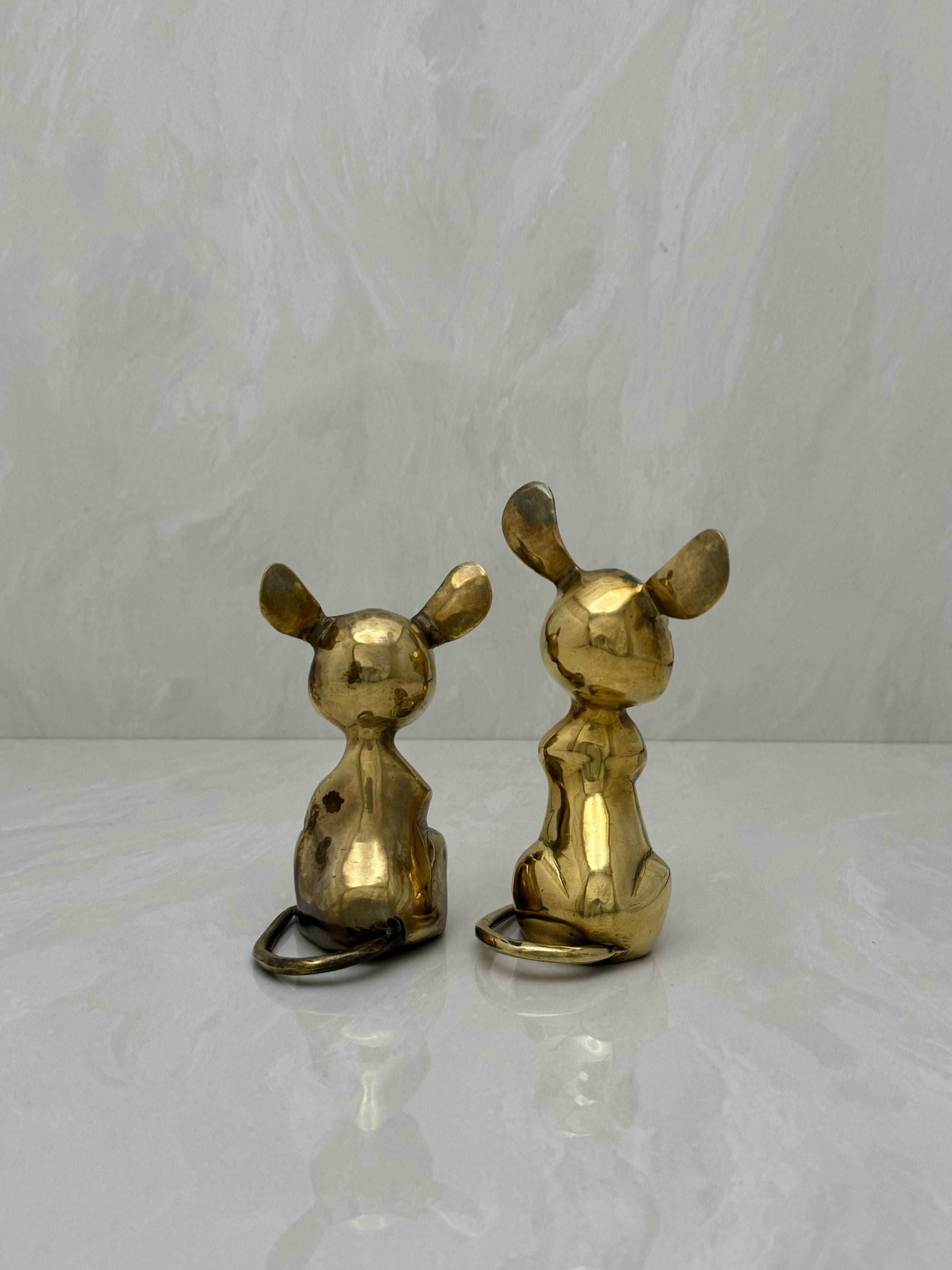Vintage Brass Mice-A Pair