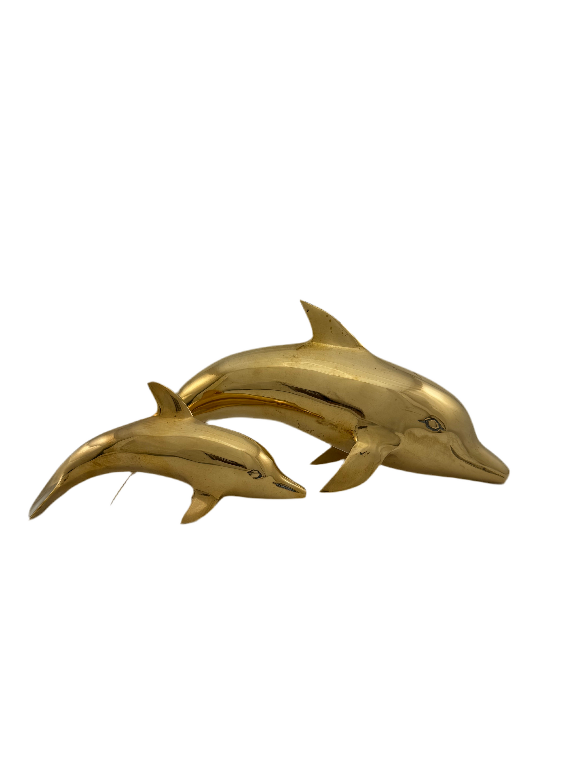 Vintage Brass Dolphins-A Pair