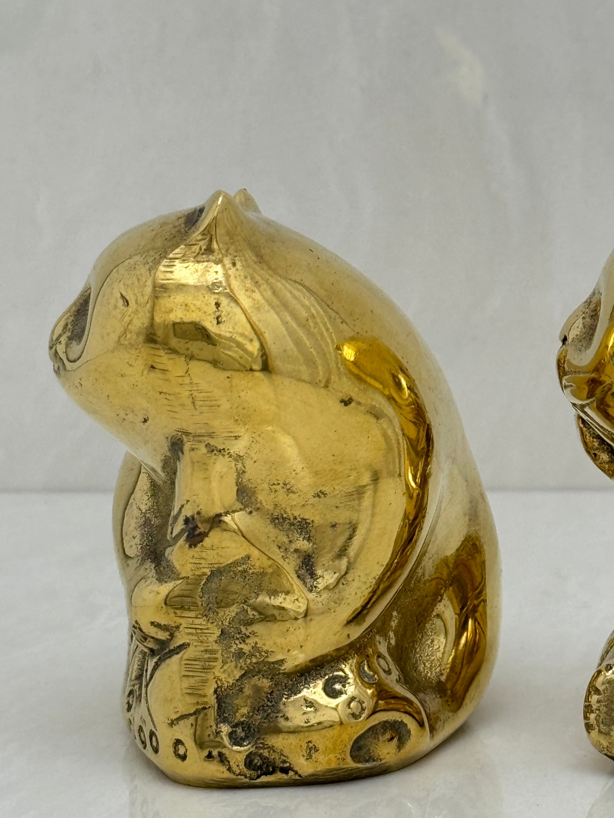 Vintage Brass Panda Bears-A Pair