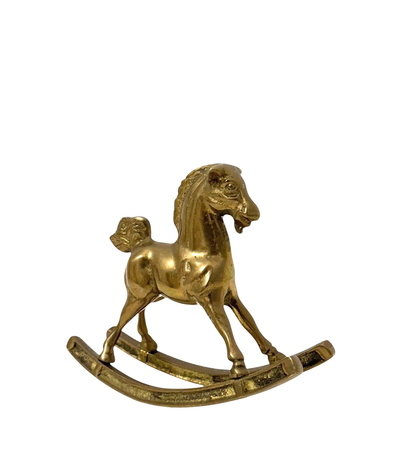 Vintage Brass Rocking Horse Figurine