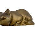 Vintage Brass Reclining Cat Figurine