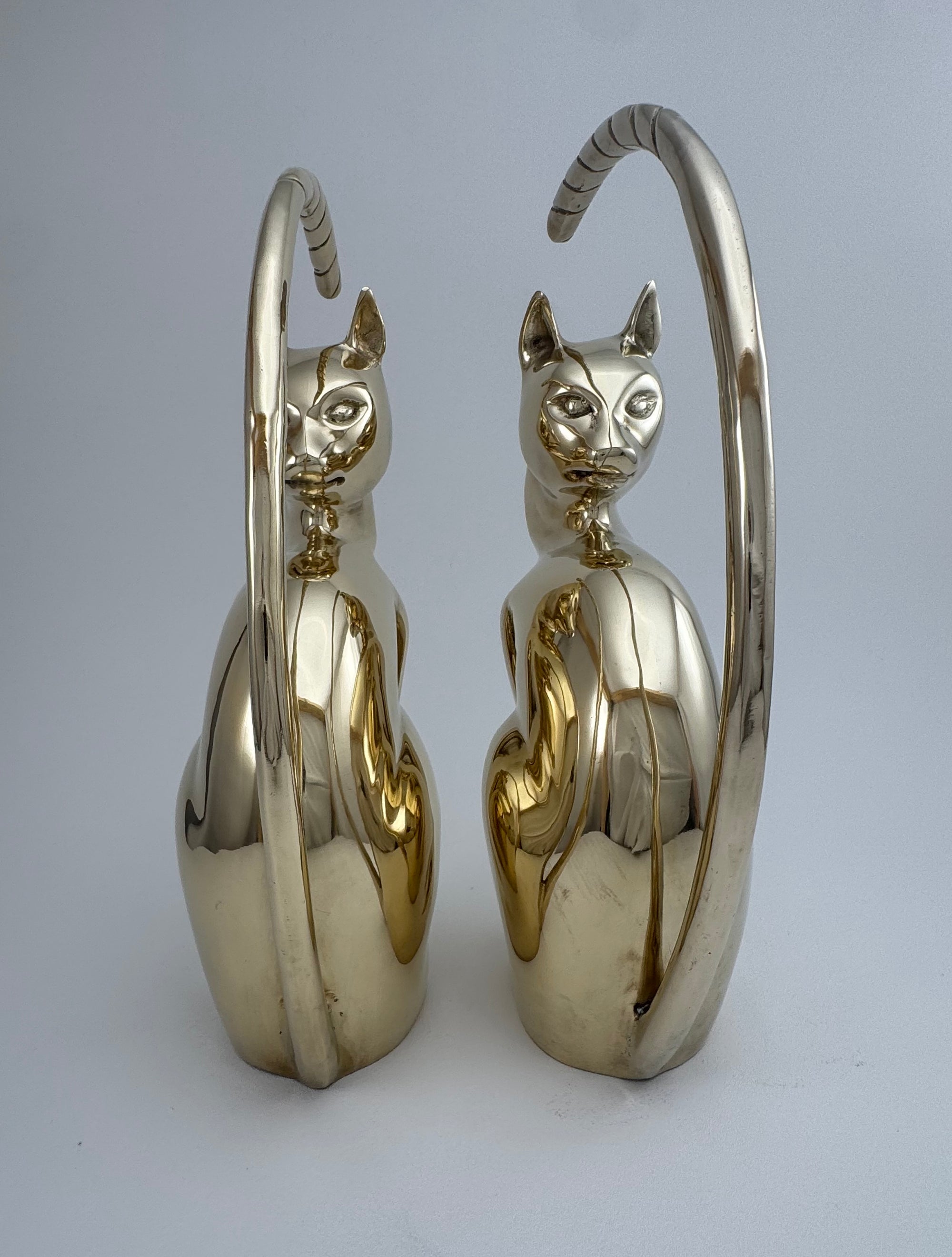 Vintage Pair of Dolbi Cashier Brass Cats – Hollywood Regency Statement Set-17”