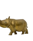 Vintage Brass Rhinoceros – Mid-Century Modern Safari Sculpture | Brass Figurine