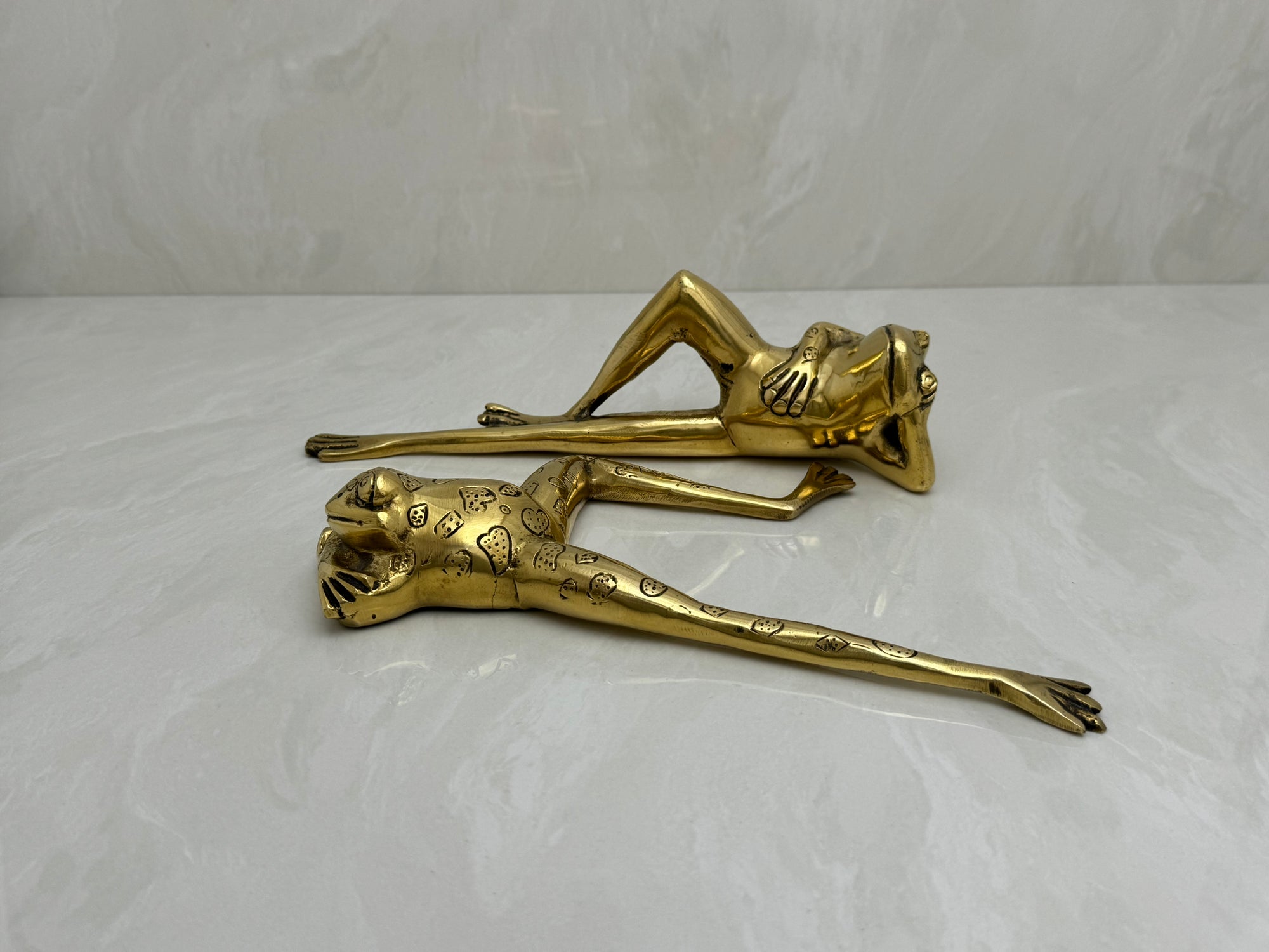 Long Legged Brass Frogs-A Pair