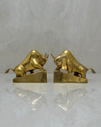 Vintage Brass Charging Bulls-A Pair