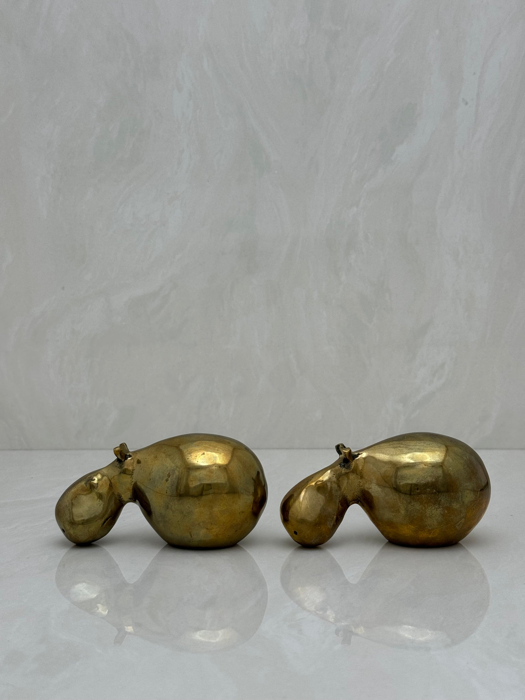 Vintage Brass Hippos-A Pair