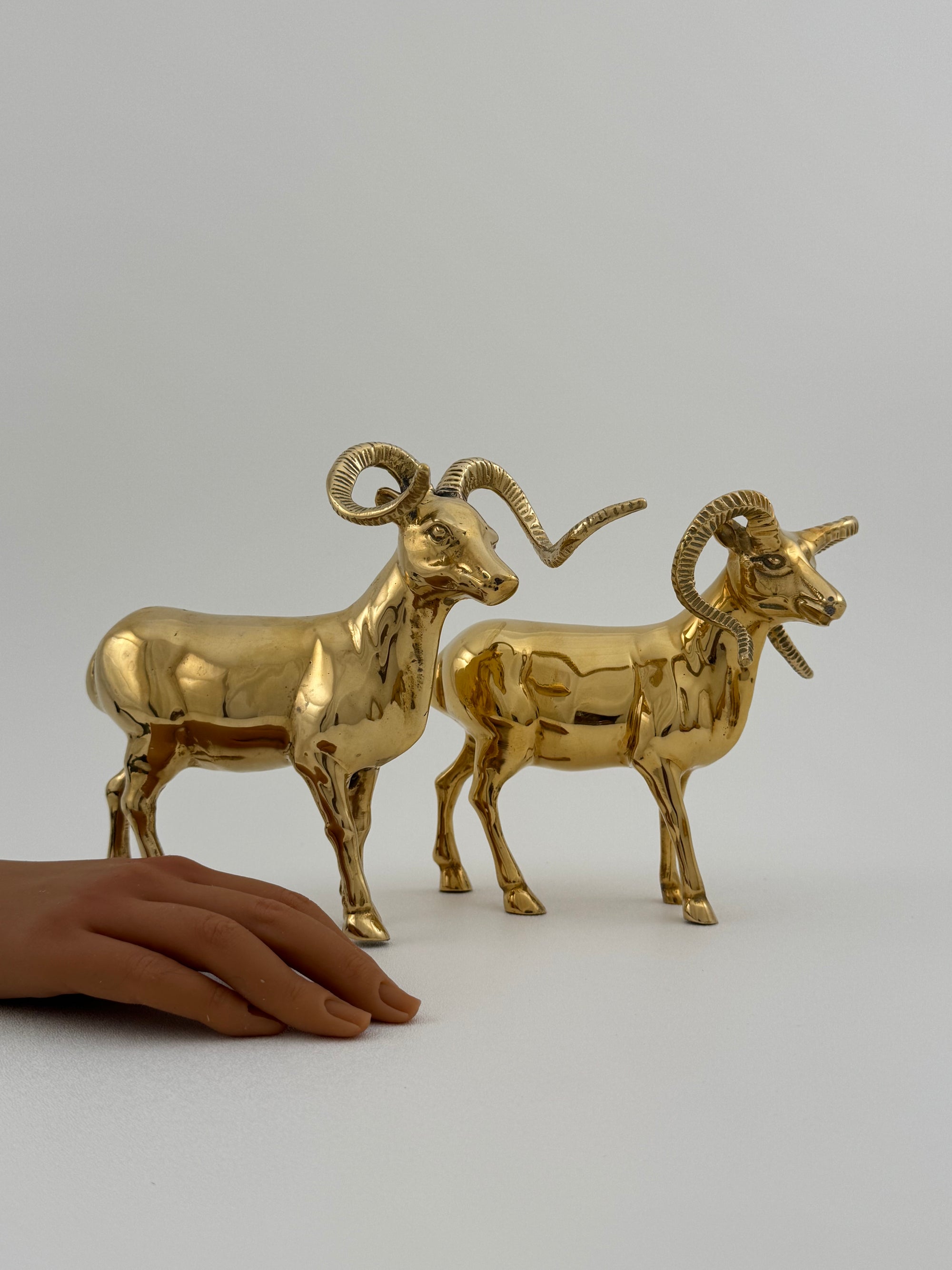Vintage Brass Rams-A Pair
