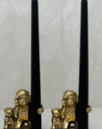 Vintage Brass Teddy Bear Candleholders-A Pair