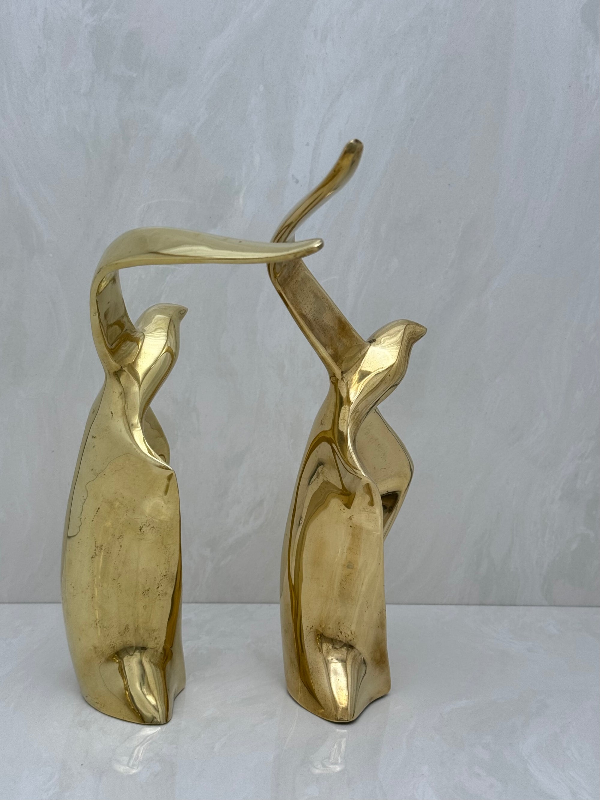 Vintage Brass Soaring Birds-A Pair