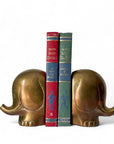 Vintage Brass Elephant Bookends- A Pair