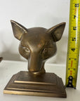Vintage Brass Fox Head Bookends