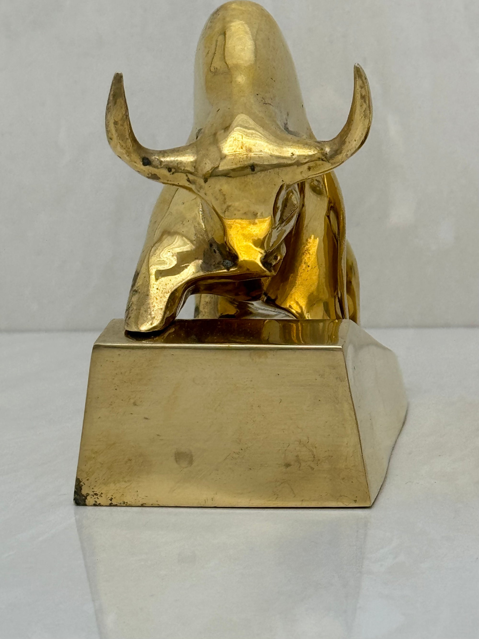 Vintage Brass Charging Bulls-A Pair