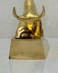 Vintage Brass Charging Bulls-A Pair