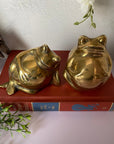 Vintage Brass Big Belly Retro Frogs- A Pair