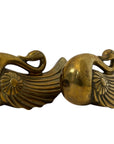 Pair of Vintage Brass Swan Wall Pockets / Hanging Holders
