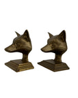 Vintage Brass Fox Head Bookends – The Clever Companions