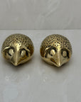 Small and Sleek Vintage Brass Hedgehogs- A Pair By Seiden