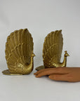Vintage Brass Peacock Bookends – Regal Fan Tail Pair
