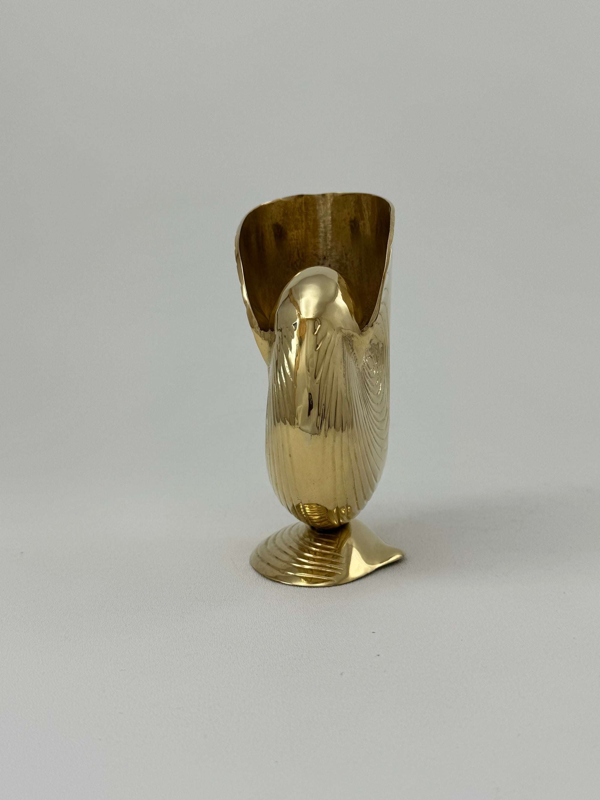 Vintage Brass Shell Vase