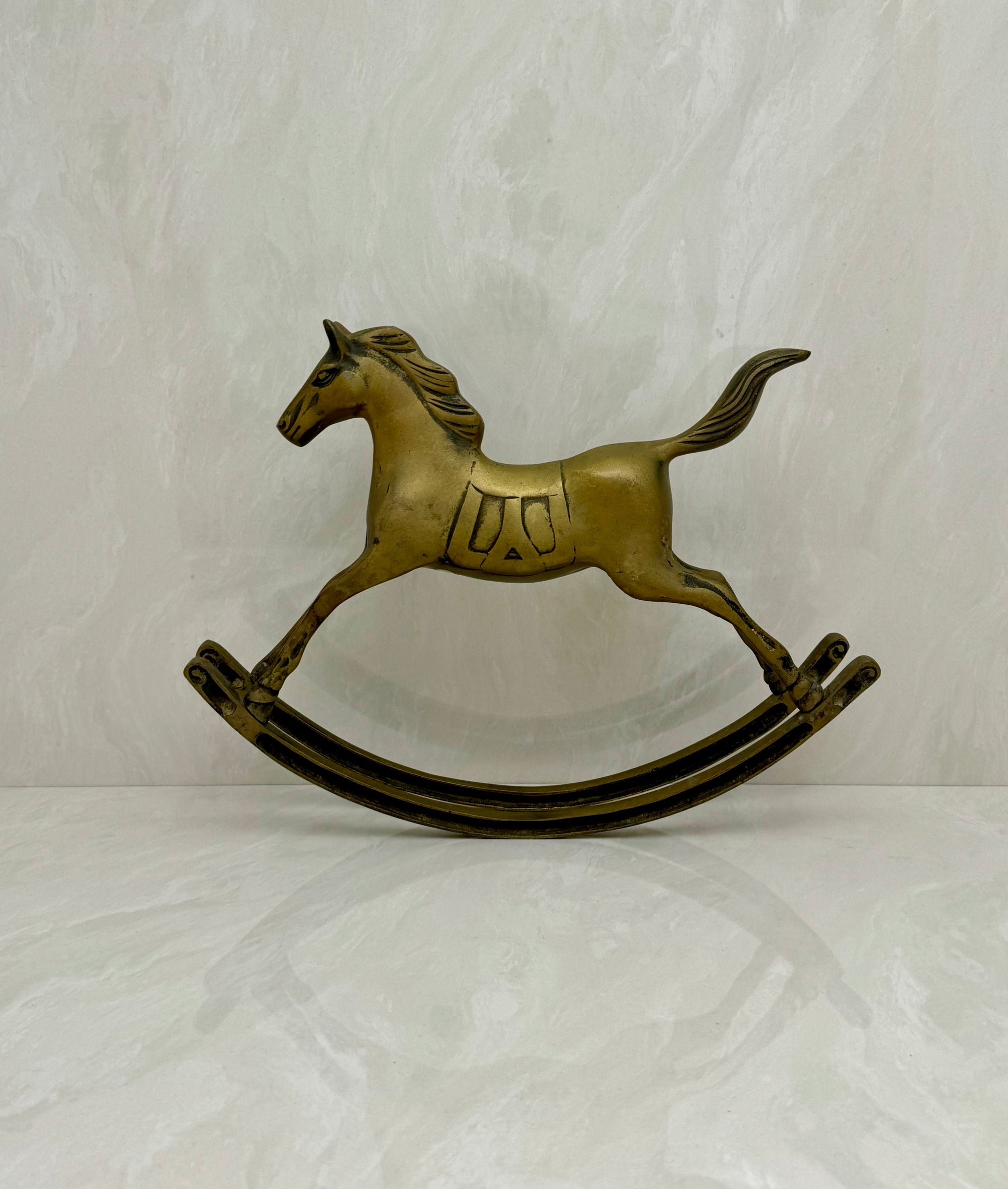 Vintage Brass Rocking Horse- Large