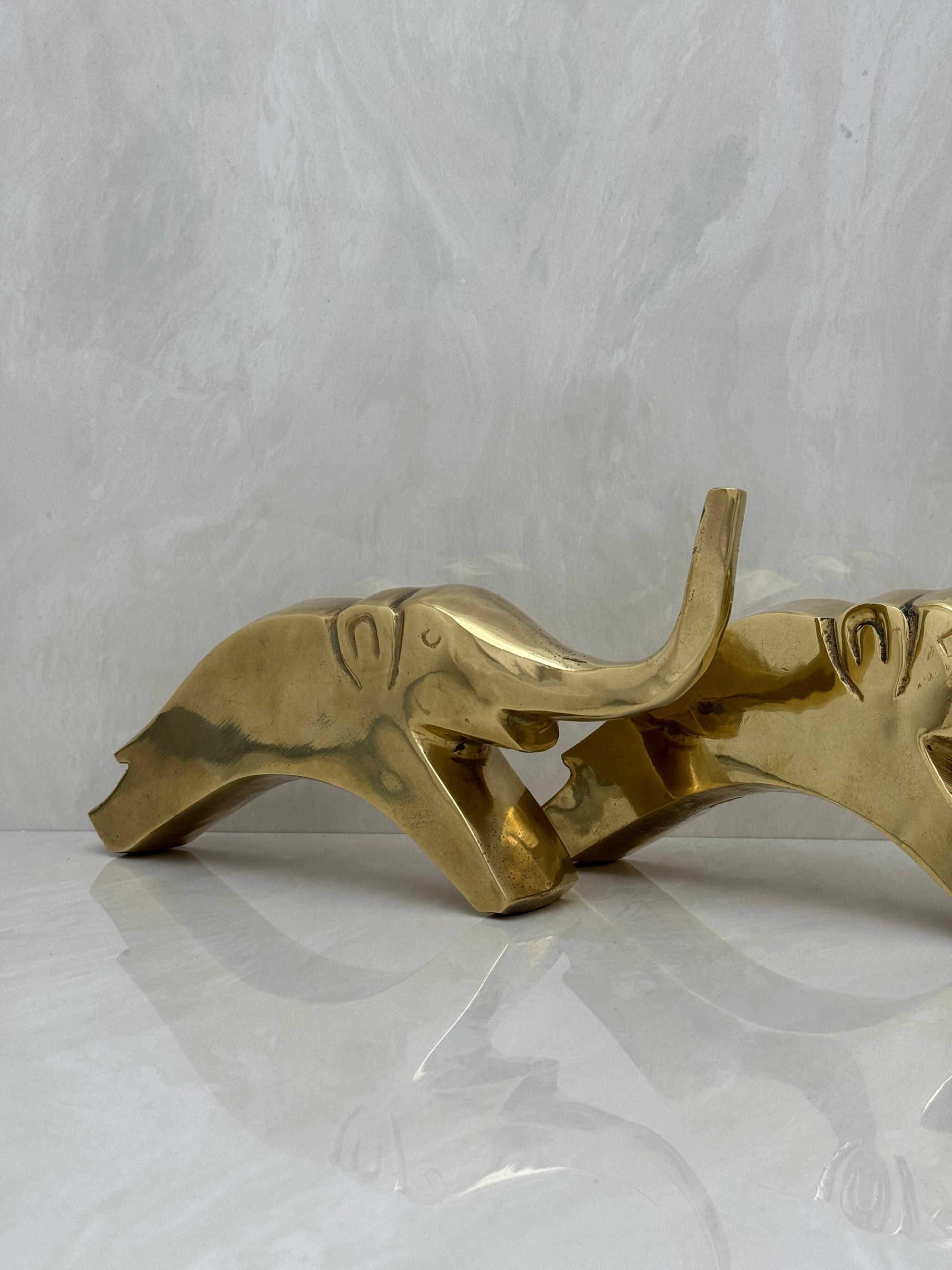 Vintage Brass Elephants- A Pair