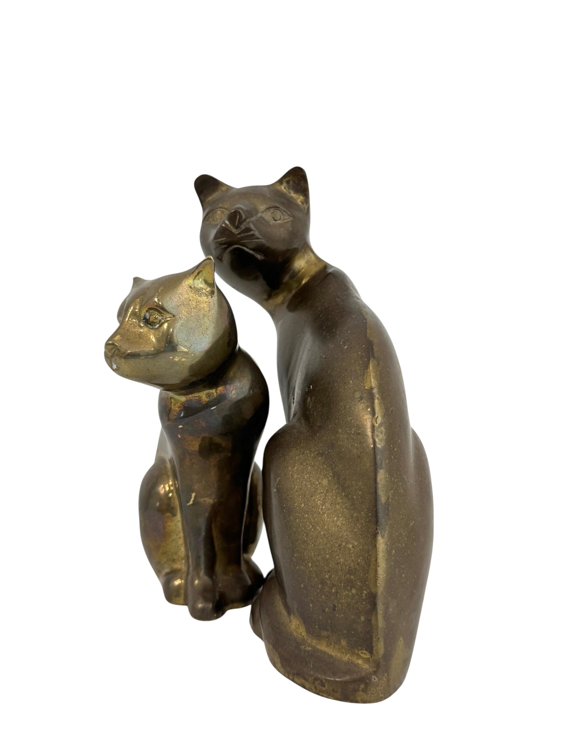 Vintage Brass Cat Pair