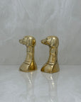 Vintage Brass Dog Bookends- A Pair