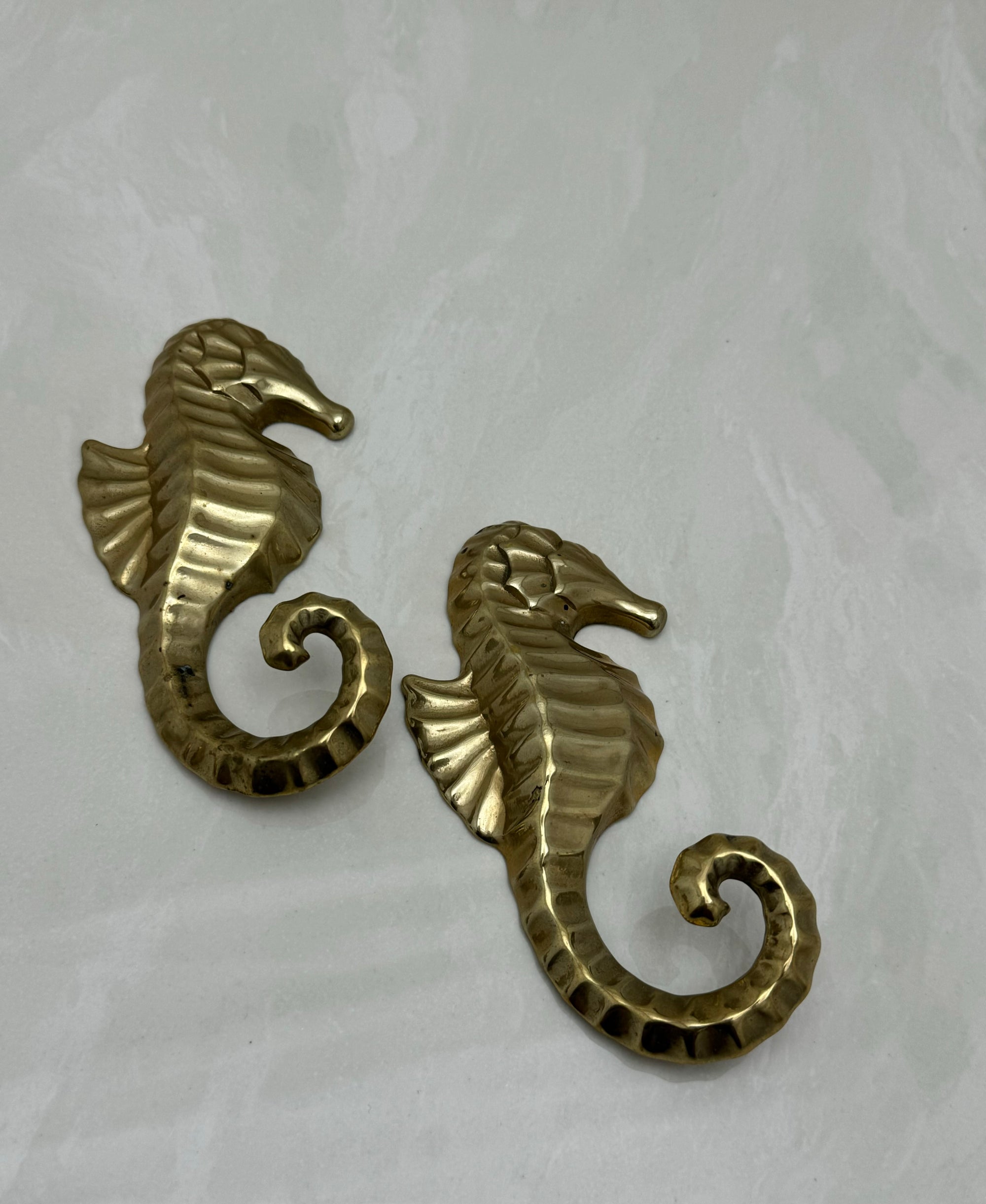 Vintage Brass Seahorse Hooks-A Pair by Hallmark