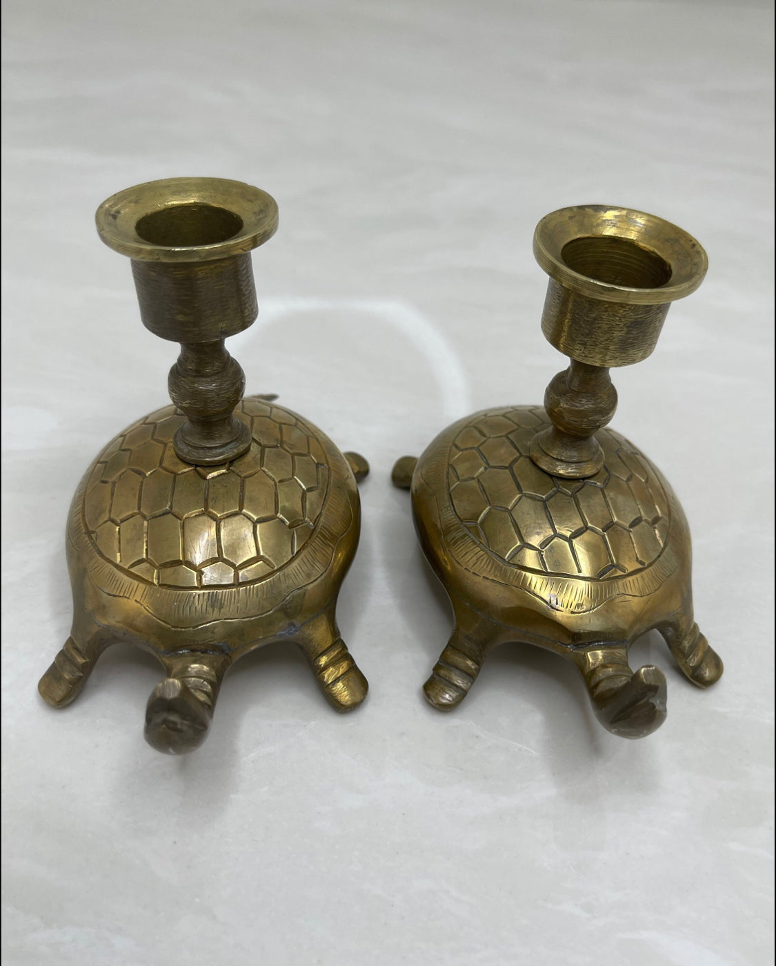 Vintage Brass Candlestick Holders-Pair
