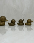 Small Vintage Brass Duck Family-A Four Piece Set