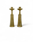 Vintage Brass Candleholders- A Pair By Jens Quistgaard Marked Dansk Design Denmark