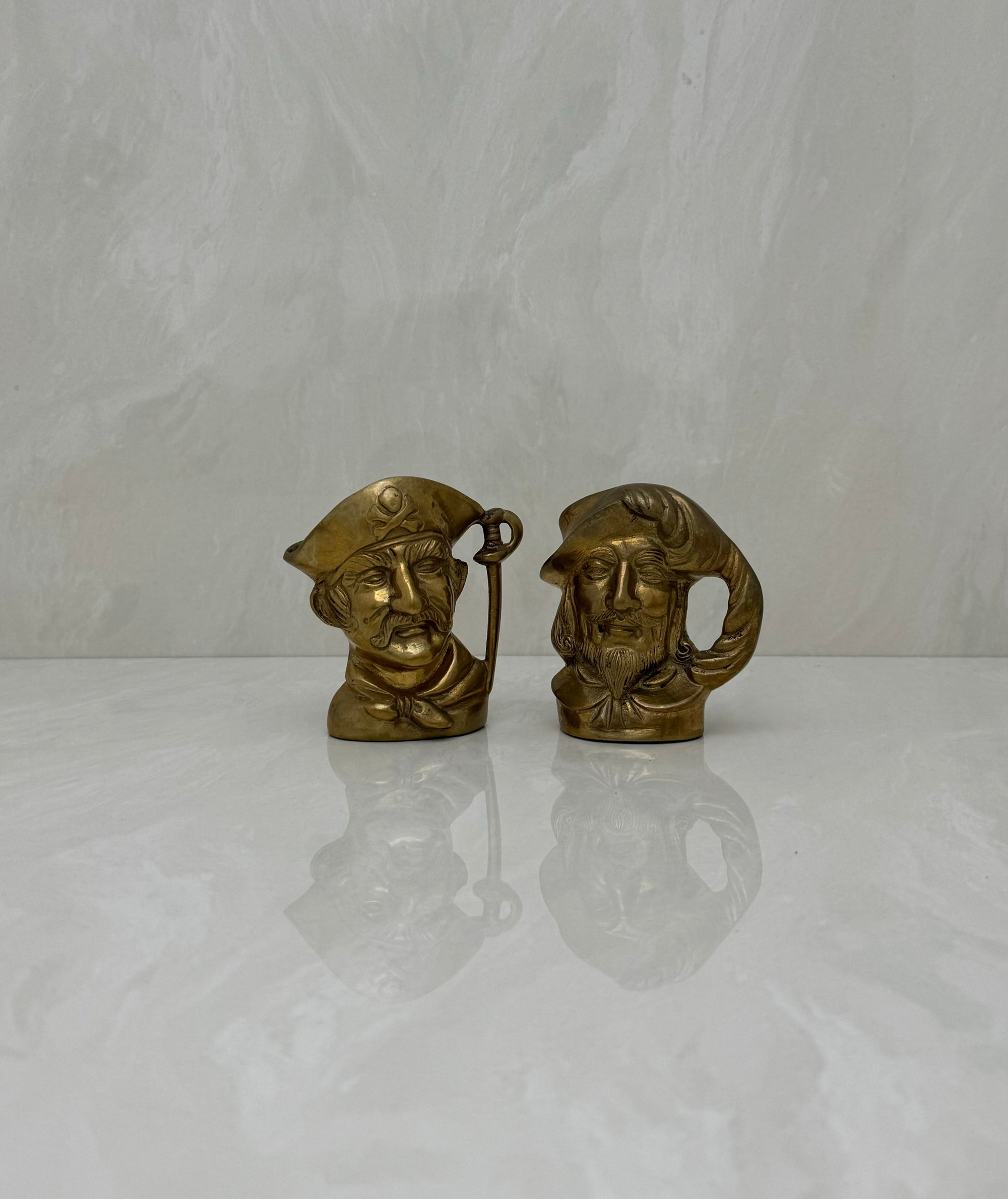 Small Vintage Brass Pirate Cups - A Pair