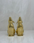 Vintage Brass Rabbit Bookends-A Pair