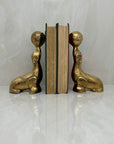 Vintage Brass Seal Bookends with Ball-A Pair