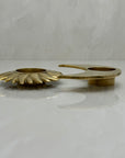 Vintage Brass Sun and Moon Candleholder-A Pair