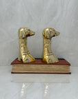 Vintage Brass Dog Bookends- A Pair