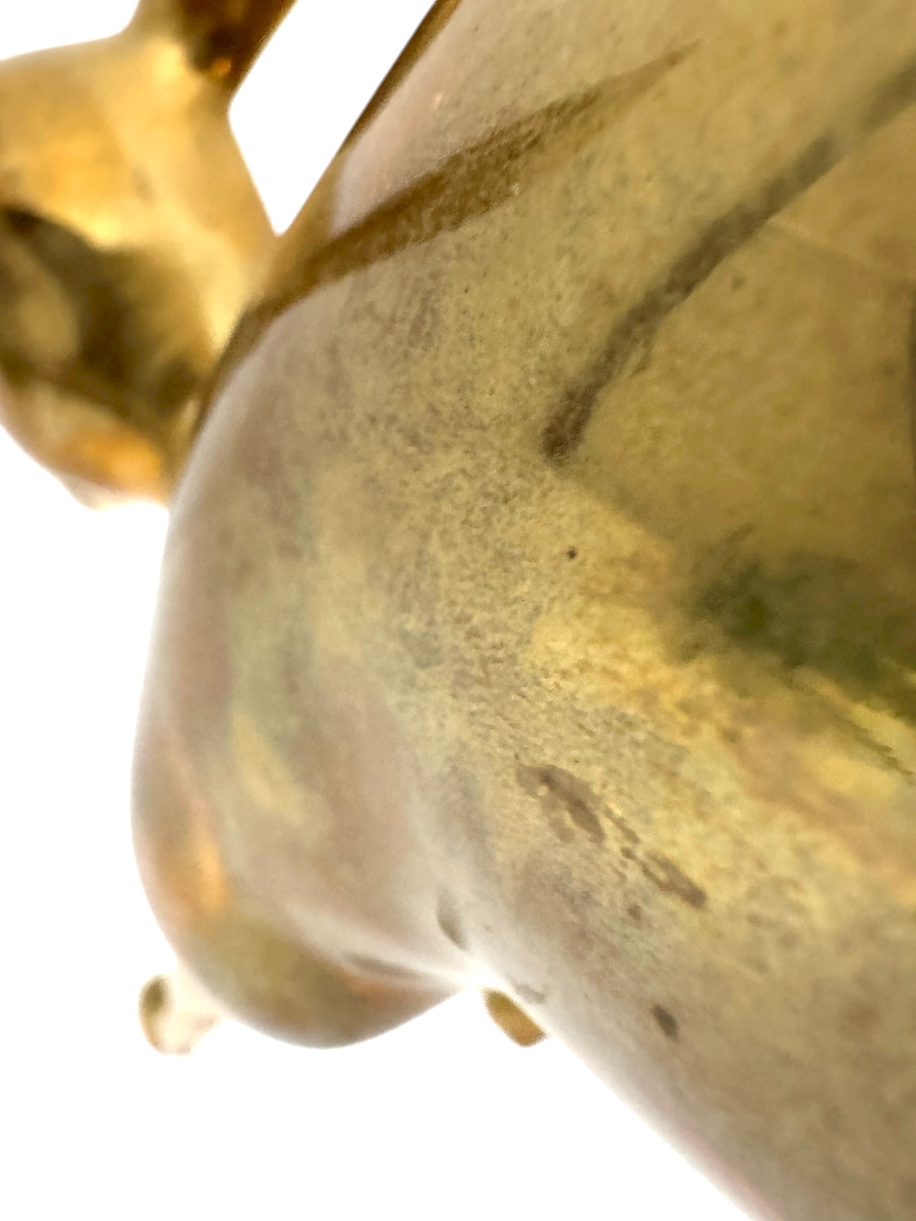 Vintage Mid-Century Modern Brass Fawn Sculpture – Graceful Grazing Deer | Hollywood Regency Animal Figurine |12.75 Inches tall