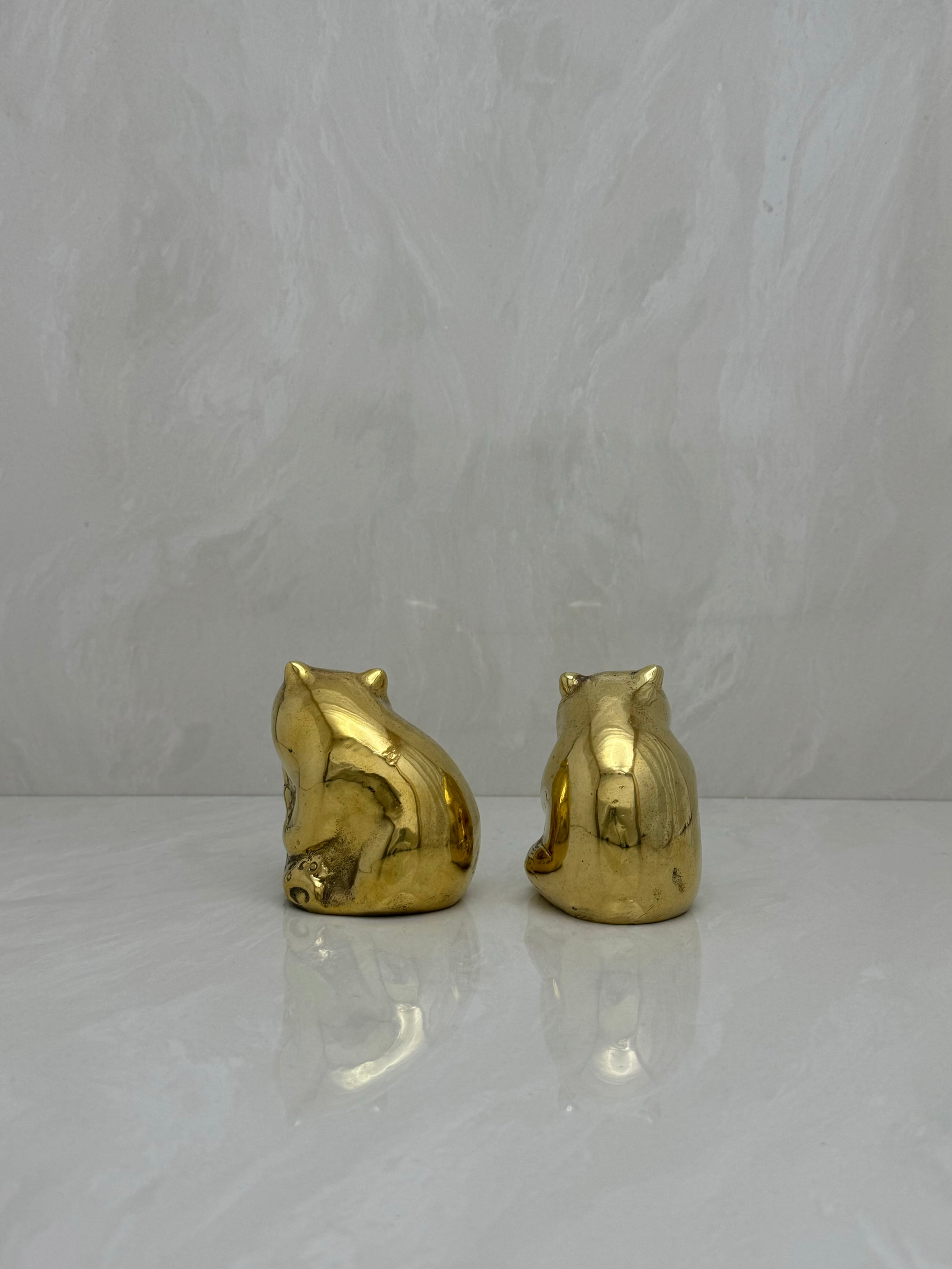 Vintage Brass Panda Bears-A Pair