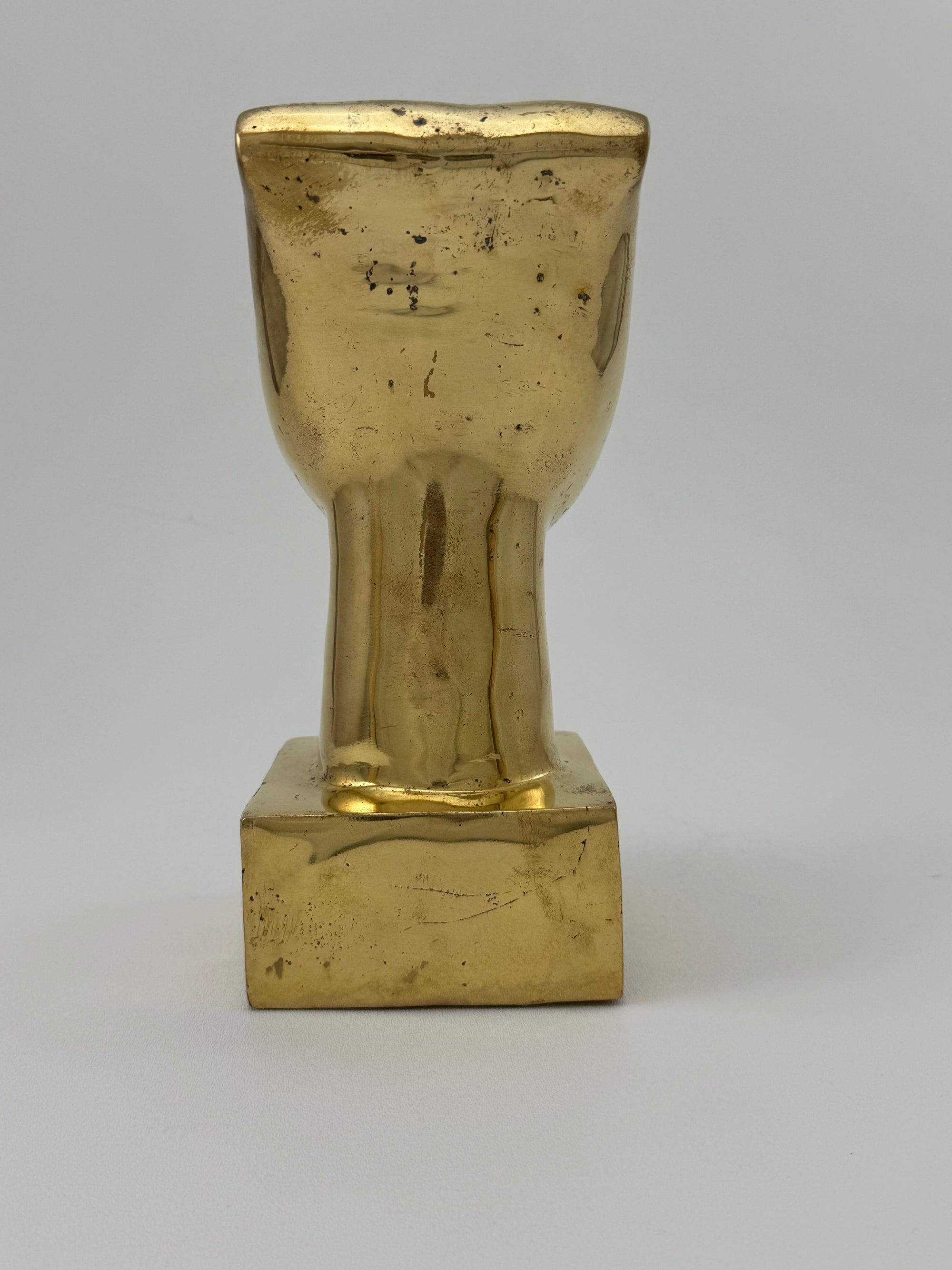 Vintage Brass Face Sculpture | Mid-Century Modern
