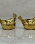 Vintage Brass Rooster Candleholders-A Pair