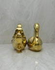 Vintage Brass Swan Bookends- A Pair