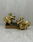 Bronze Squirrel Candleholders-A Pair