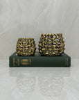 Vintage Brass Brutalist Style Candleholders-A Pair